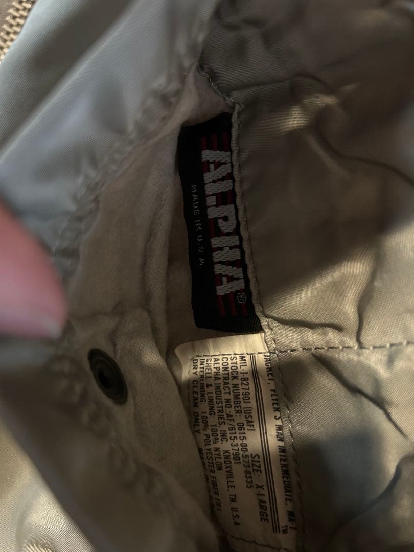 ジャケット・アウター ALPHA MA-1 FLIGHT JACKET silver