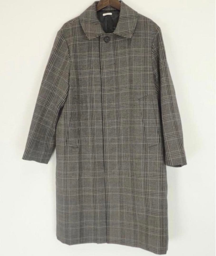 LENO グレンチェック ステンカラーコート