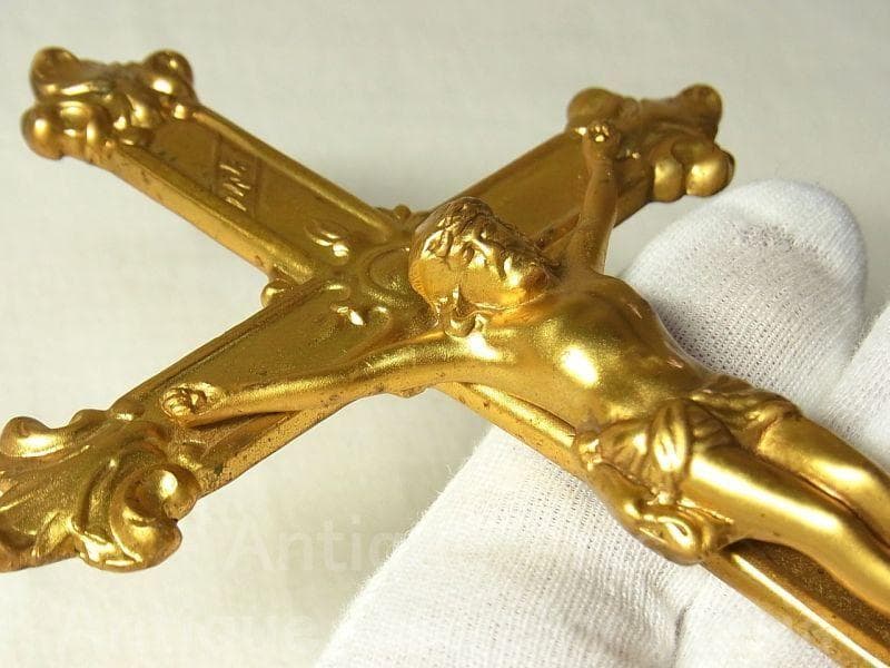 c1588 アール・ヌーヴォー アメリカ アンティーク 自立クロス 16.5cm