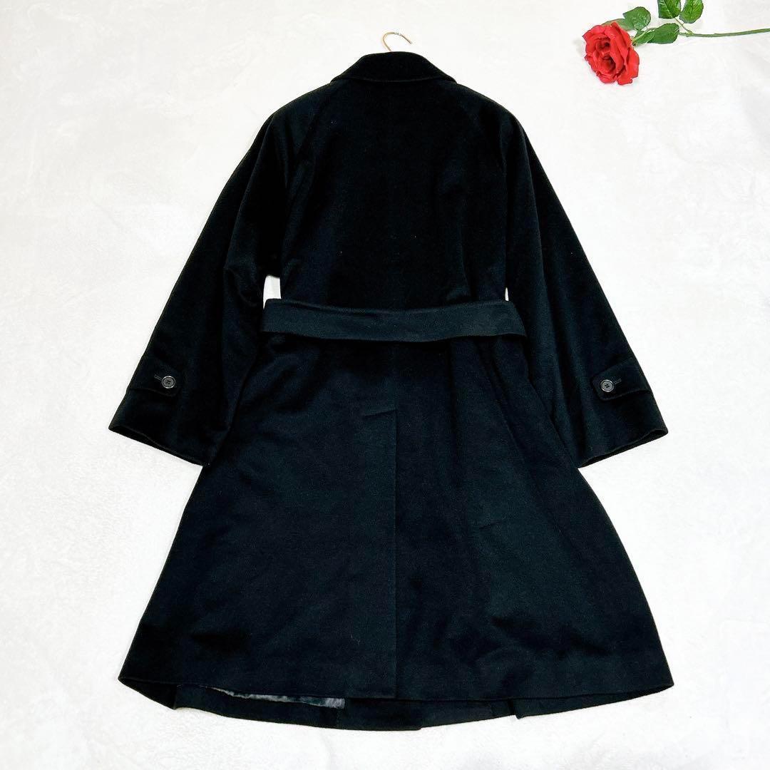新品同様✨　アクアスキュータム　トレンチコート　カシミヤ　100% ブラック