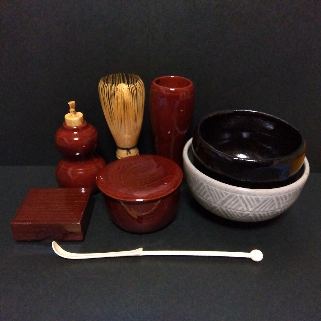 御所籠(茶碗 大津袋 平棗 茶巾箱 仕覆 茶筅筒 振出 網袋 茶杓 古帛紗)外箱