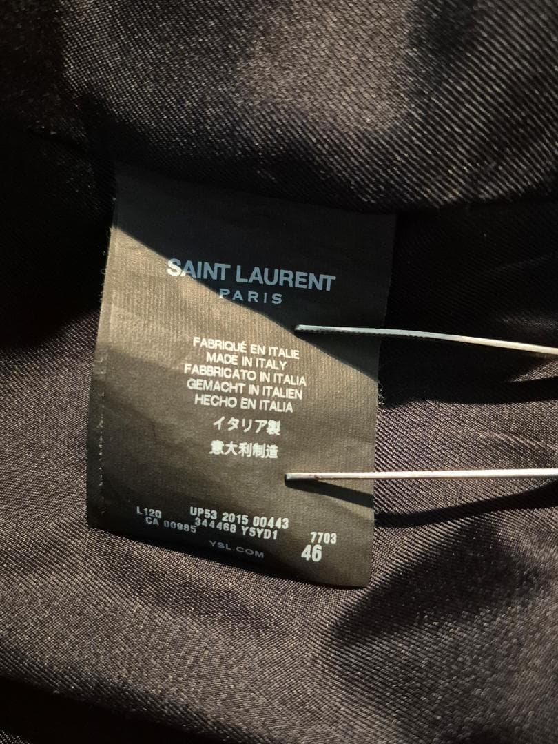 サンローラン パリ　最高級フリンジ ゴートレザー スウェードジャケット 46