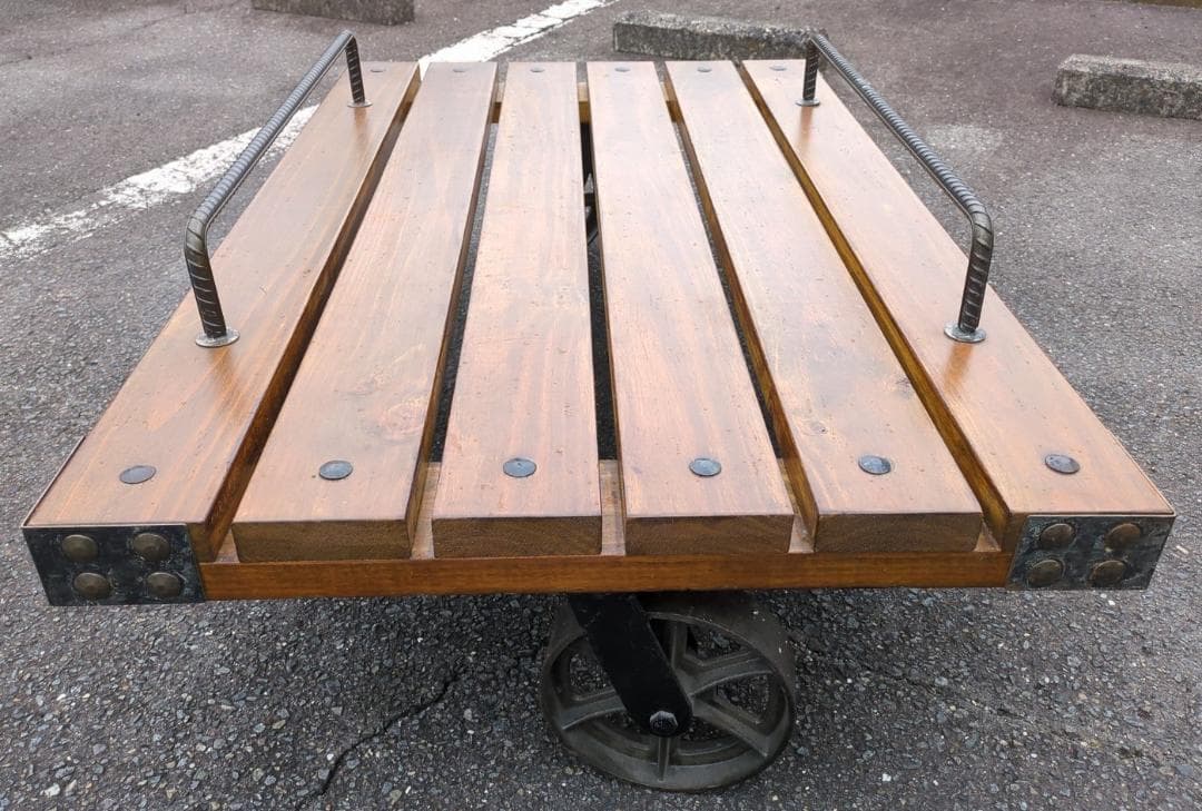 〈たのめる便・現状渡し〉トロリーテーブル ヴィンテージ風