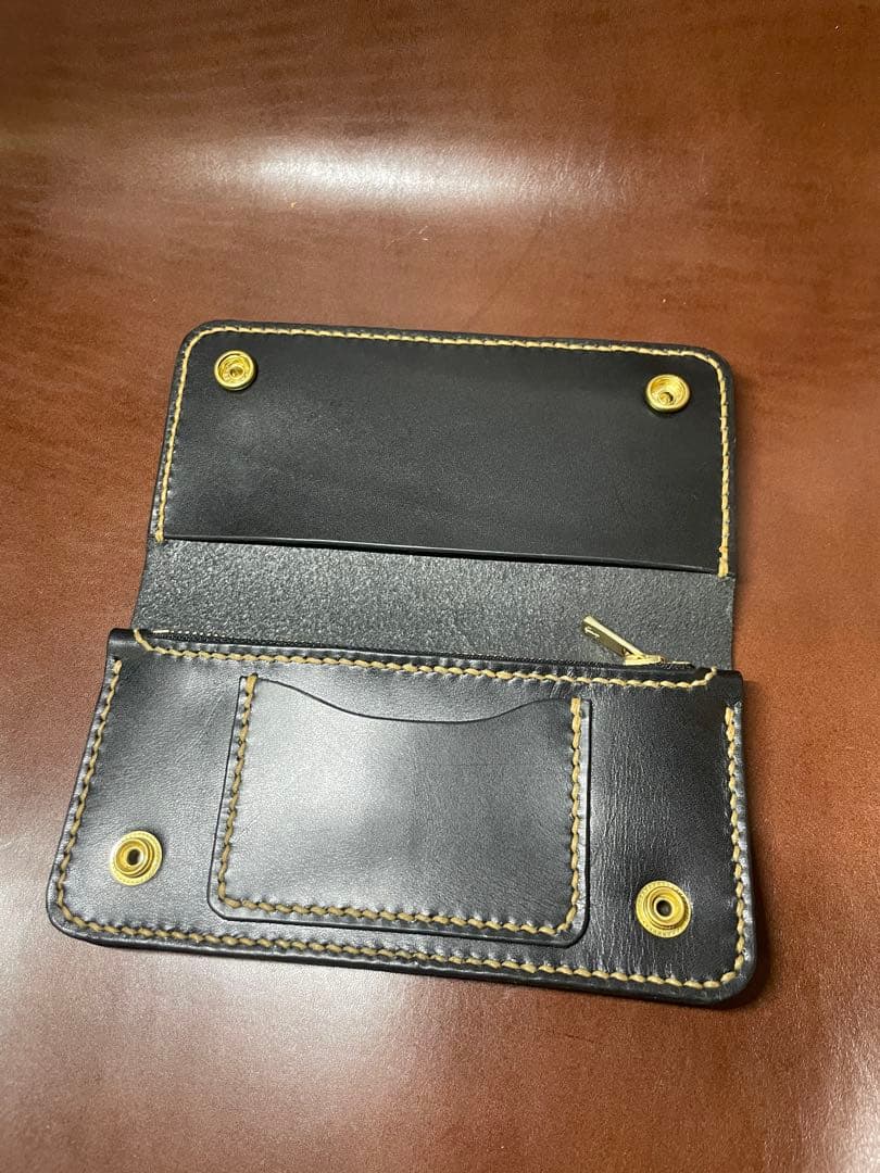 ハンドメイド　トラッカーウォレット　真鍮　ブラス　YKK エクセラ　長財布