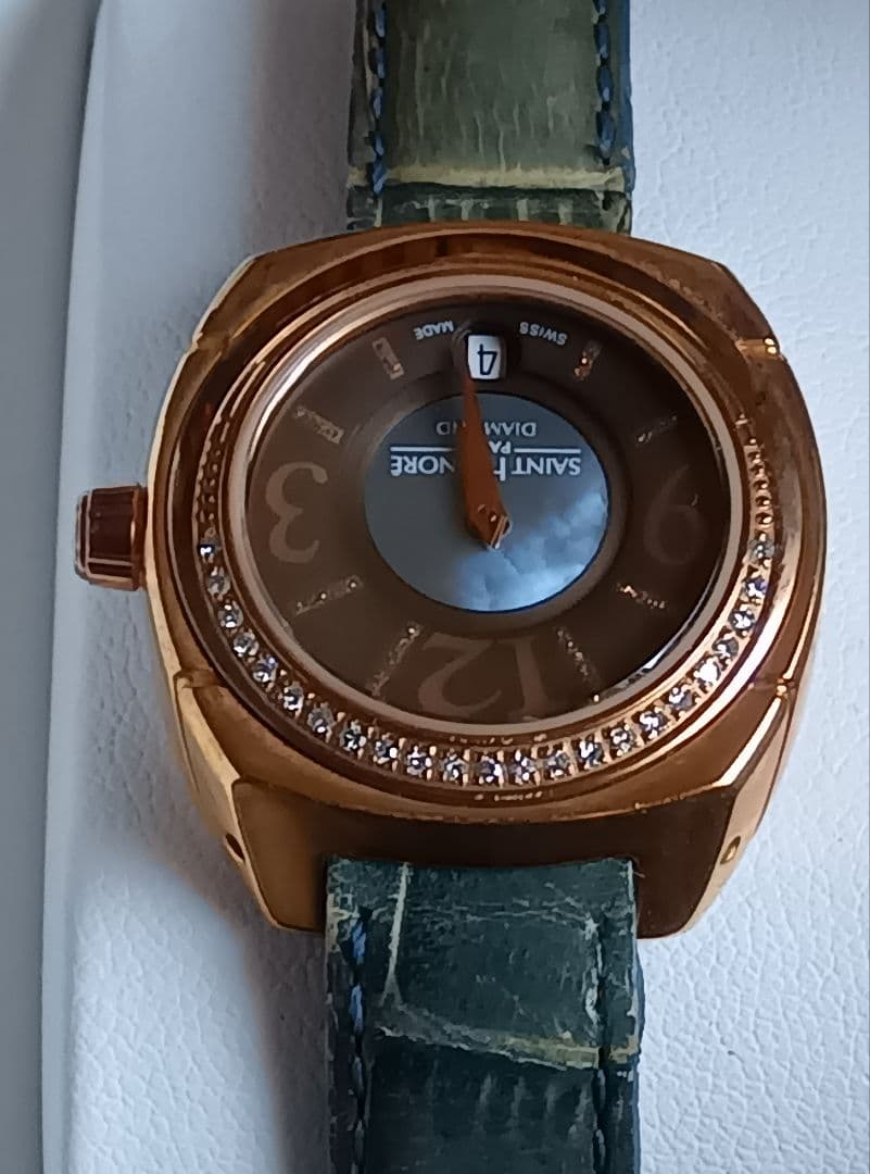 再値下げ!サントノーレSAINT HONORE DIAMOND 腕時計動作品箱付