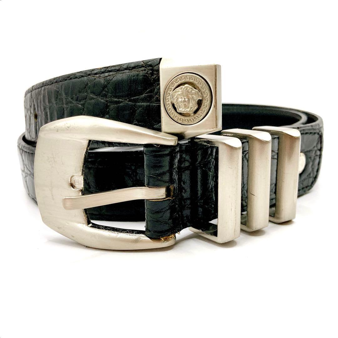 ジャンニヴェルサーチ✨ベルト メデューサ レザー ブラック 約108cm ロング