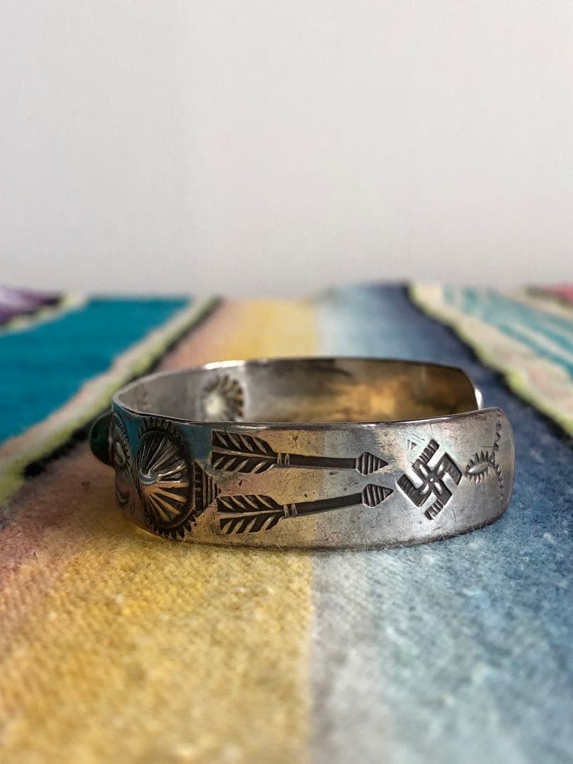ビンテージ　フレッドハービー　ターコイズバングル　スワスティカ　アロー　ナバホ