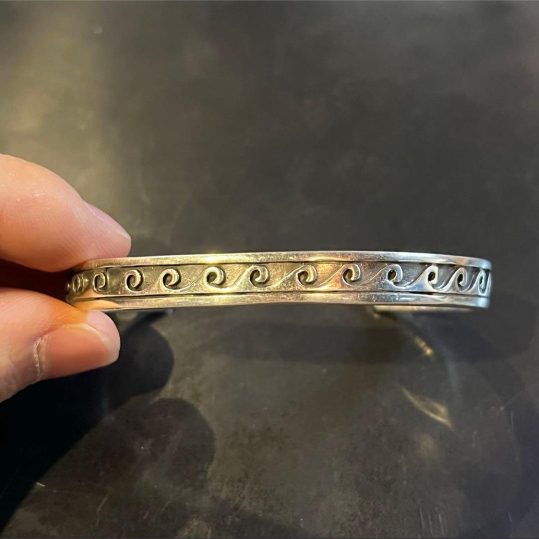SILVER925 WAVE DESIGN BANGLE/シルバー/バングル