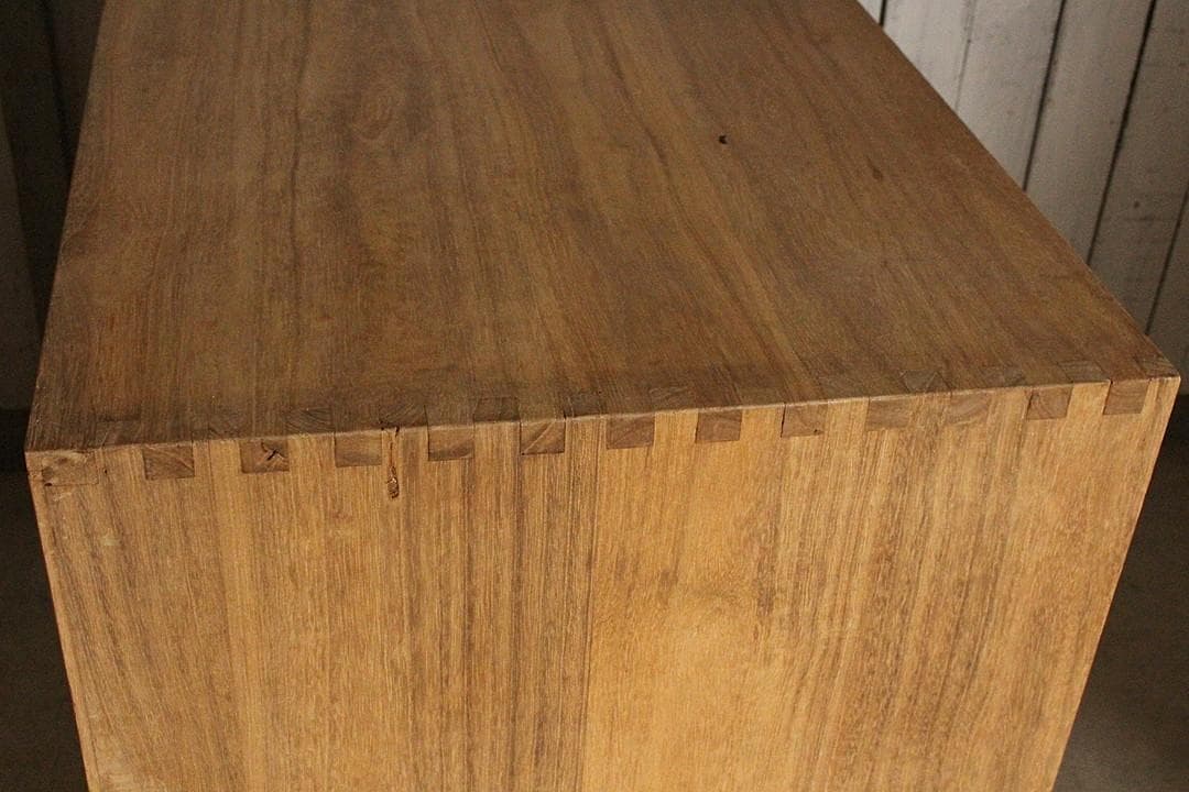 古い木製の引き出し4段　食器棚　キャビネット　古家具　古民家