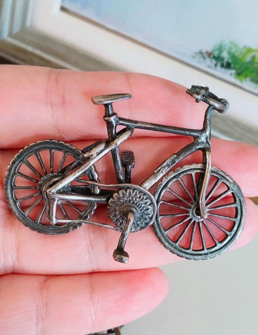 レア シルバー925 自転車 2台 セット 置き物