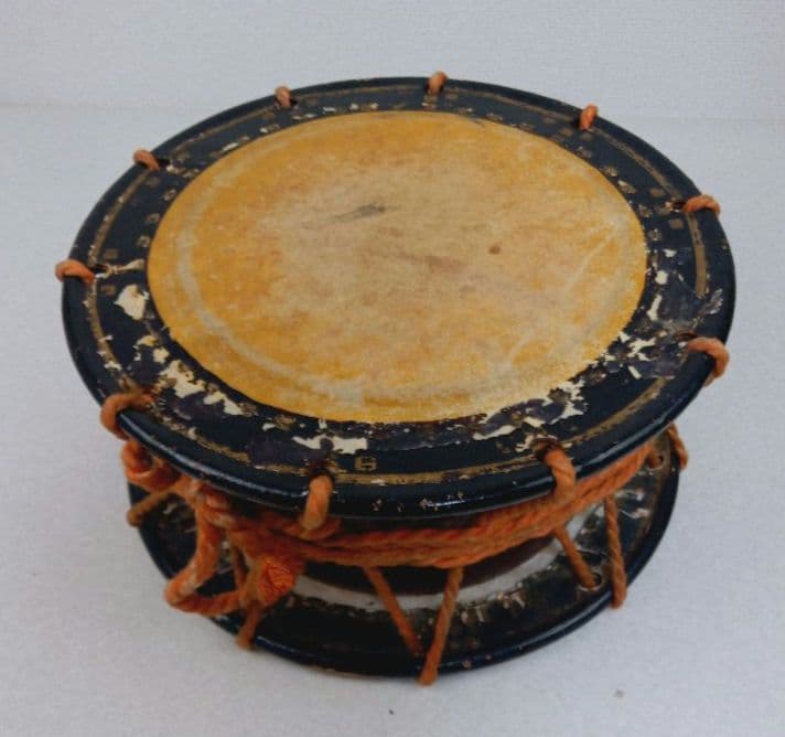 締め太鼓　直径35センチ厚み17センチ　和太鼓　お祭　黒漆塗り *AP11