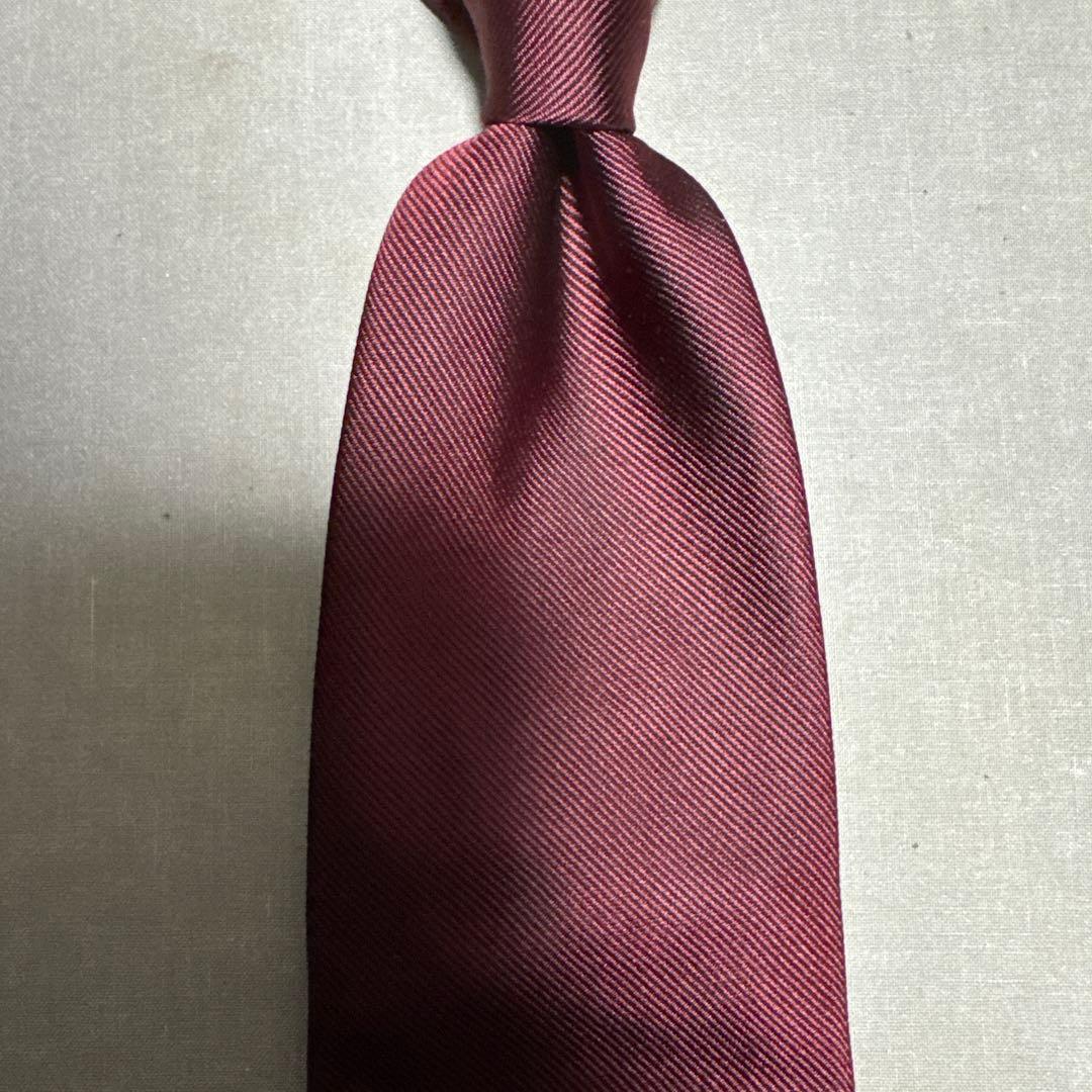 ジョンコンフォート レップソリッドタイ（ワインレッド無地）