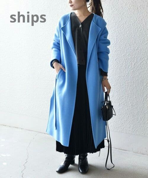 ships ノーカラーリバーコート　定価33900
