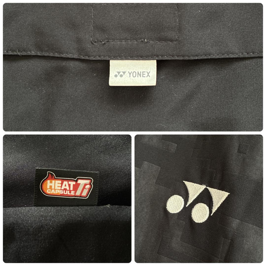 良品 ヨネックス テニス 裏地付きウィンドウウォーマージャケット L 黒×金