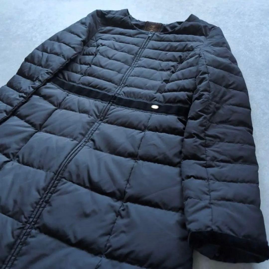 最終値下 トッカ ダウンコート Aライン ベロア生地 ロゴプレート 0size
