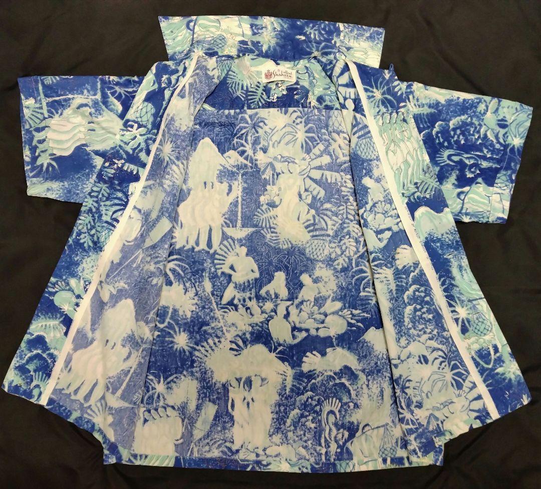 ビンテージアロハシャツ　50s〜60s alfred shaheen　メニュー柄