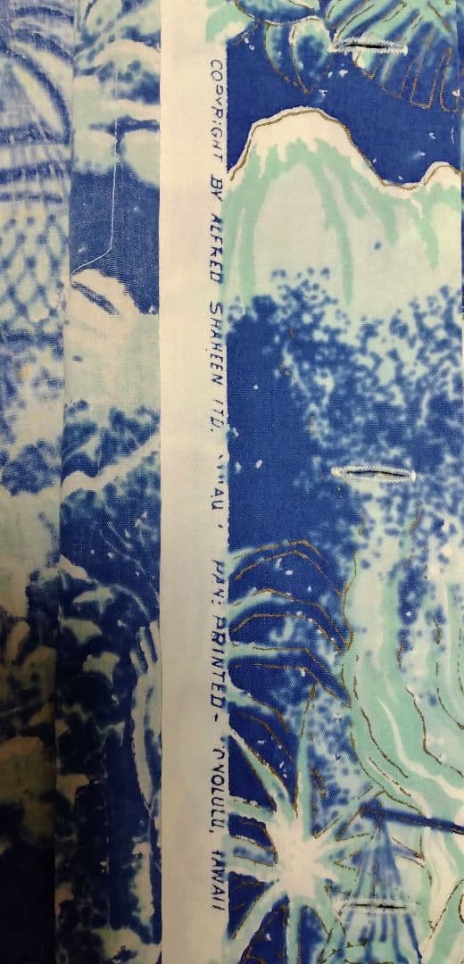 ビンテージアロハシャツ　50s〜60s alfred shaheen　メニュー柄