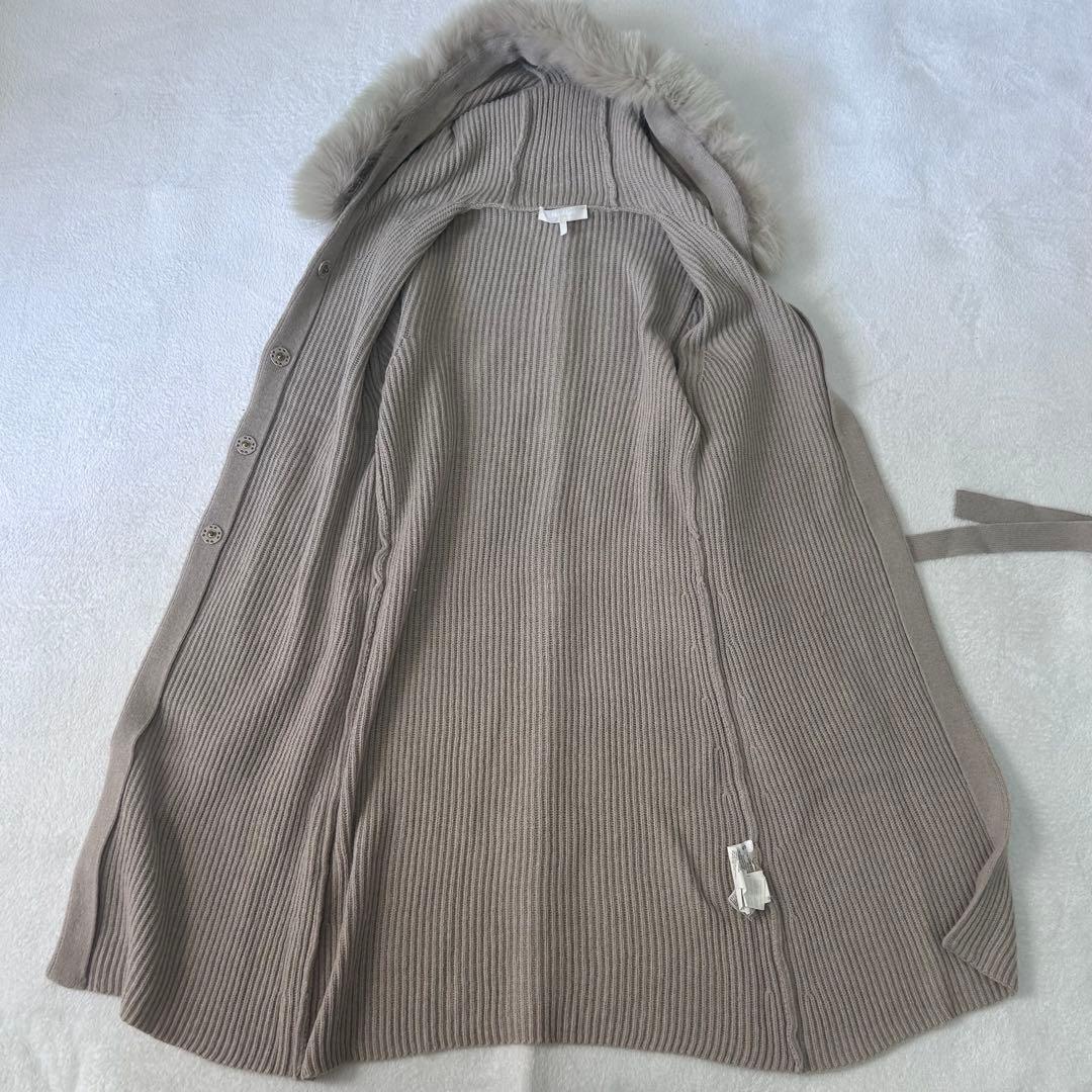 キャメル100%✨マックスマーラ　フォックスファー　ベルト　ふんわりカーディガン