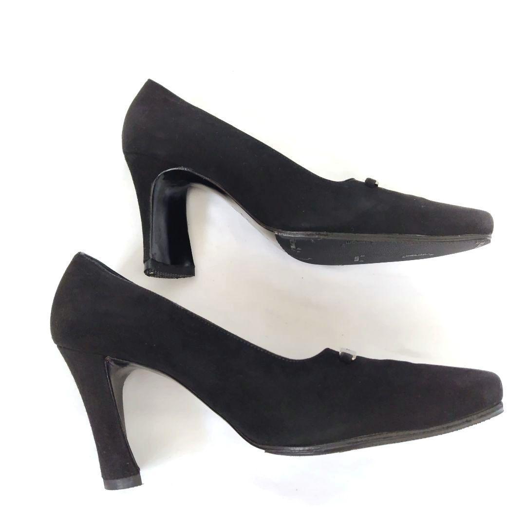 ✨️腕利き職人のリペア済✨️美品♥【フェンディ】ロゴプレート スエード パンプス