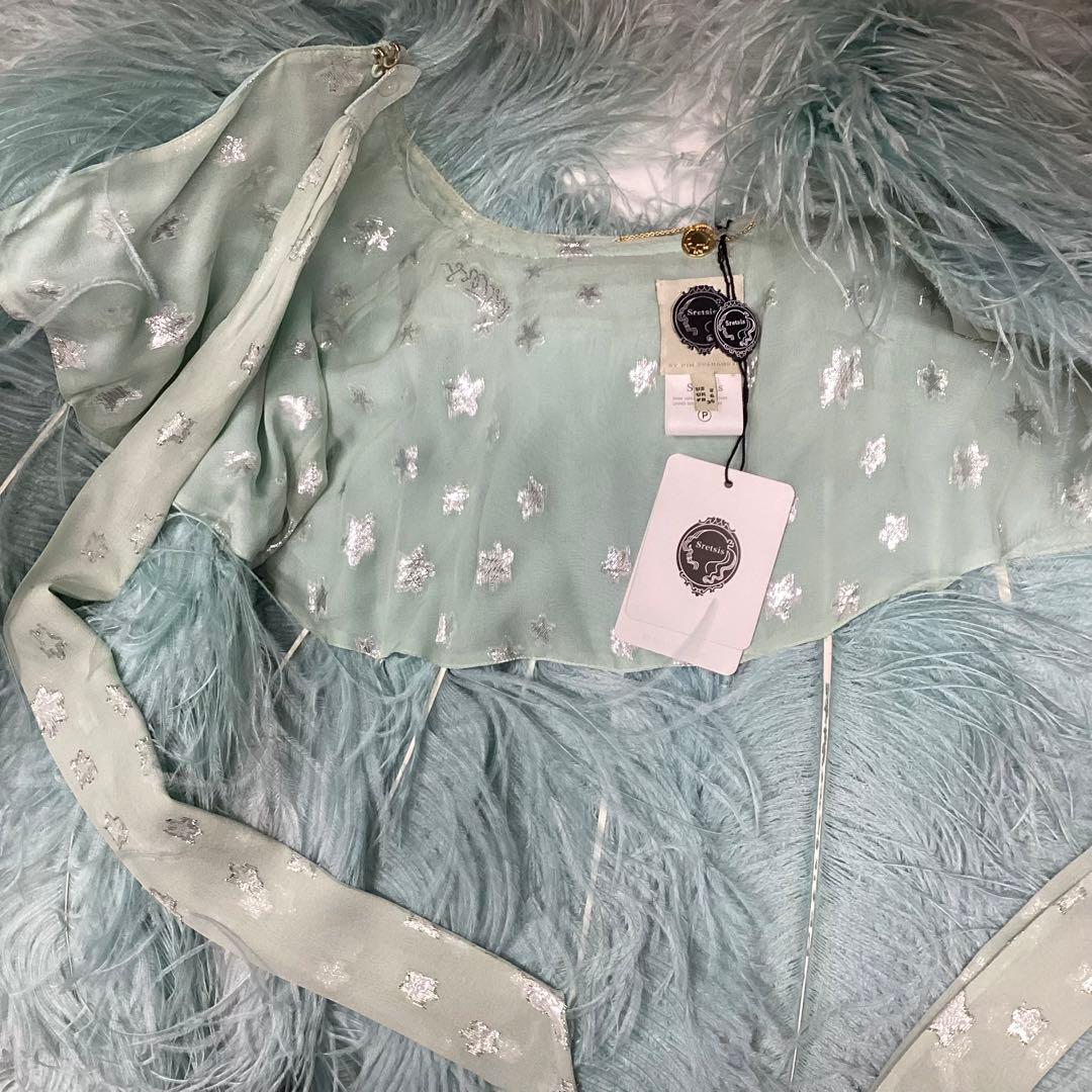 Sassyboo Sretsis ミントブルー オーストリッチ ケープ