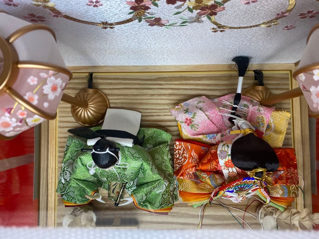 東京久月　雛人形親王飾り白木アクリルケース・間口約４１×奥行約３１×高さ約３１㎝