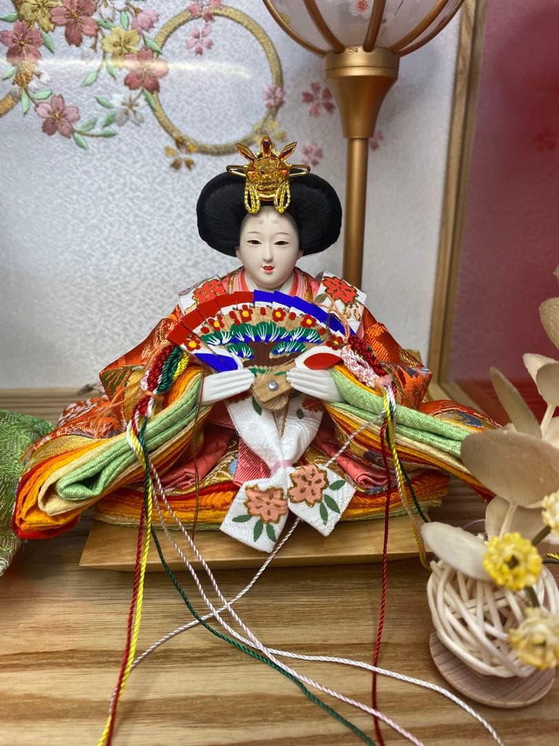 東京久月　雛人形親王飾り白木アクリルケース・間口約４１×奥行約３１×高さ約３１㎝