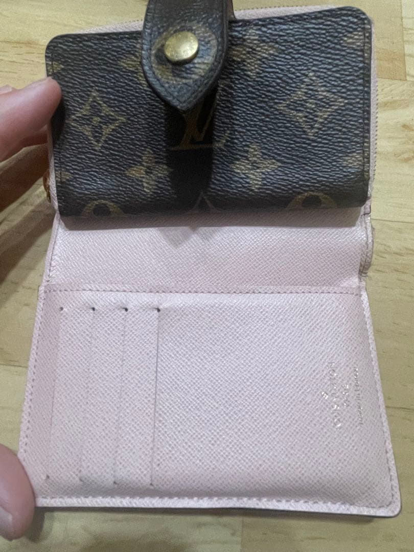LOUIS VUITTON 二つ折り財布 ブラウン ピンクモノグラム