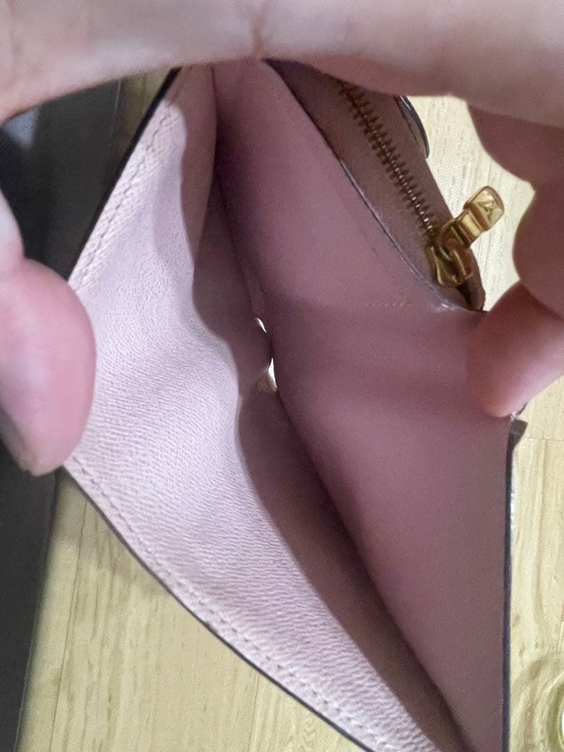 LOUIS VUITTON 二つ折り財布 ブラウン ピンクモノグラム