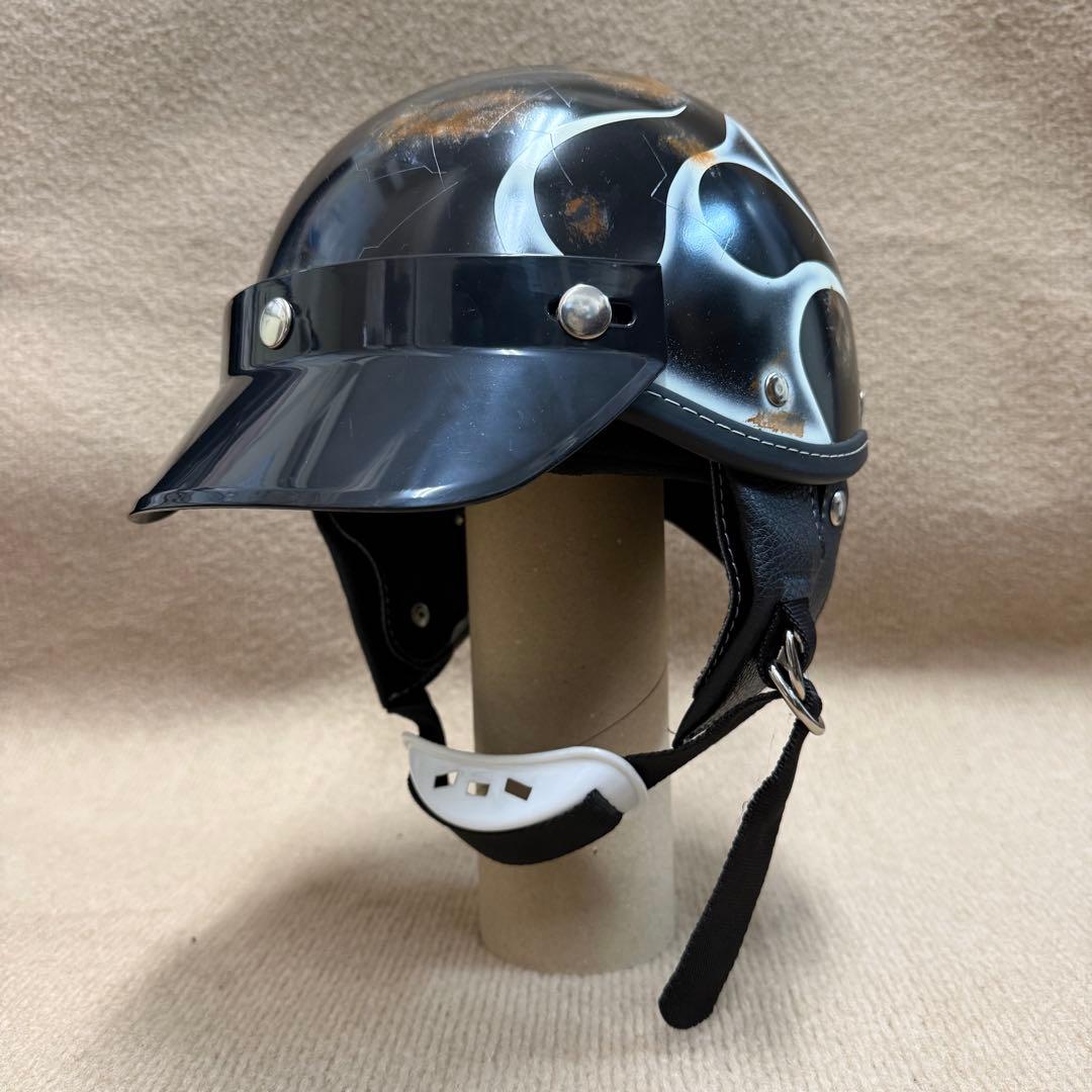 ショーティー ポリヘル ポリスヘルメット 半ヘル フレイムス エイジング加工