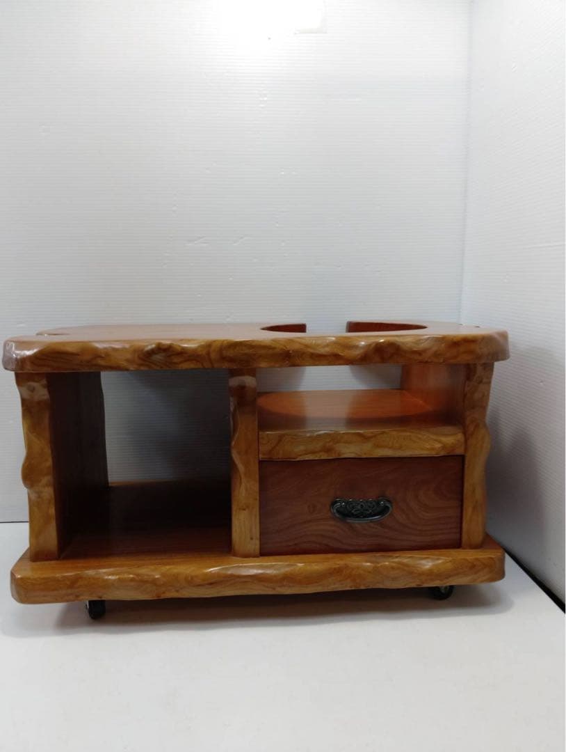 G2121【美品】天然木 火鉢台 / 和風ローテーブル / 飾り台