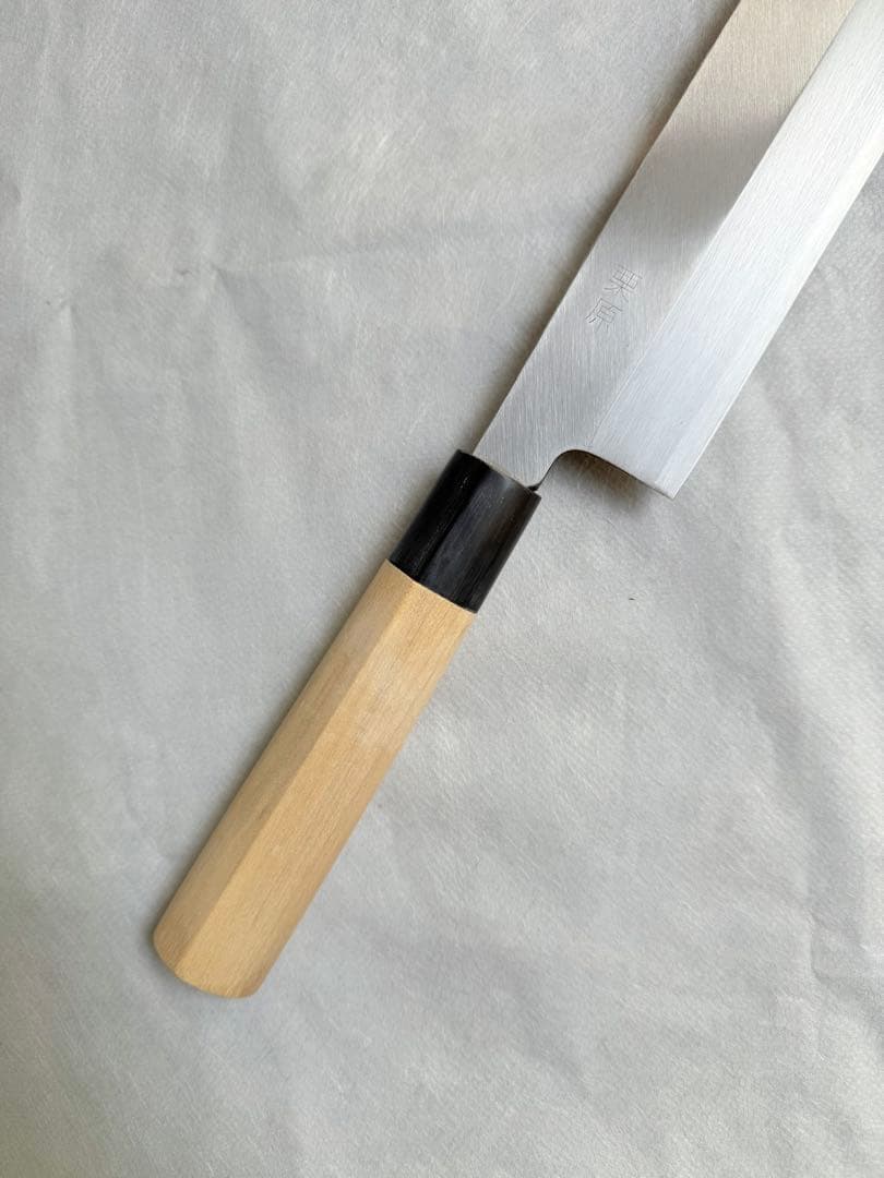 堺刃物　薄刃 鎌型　包丁　白鋼　7寸　水牛角柄