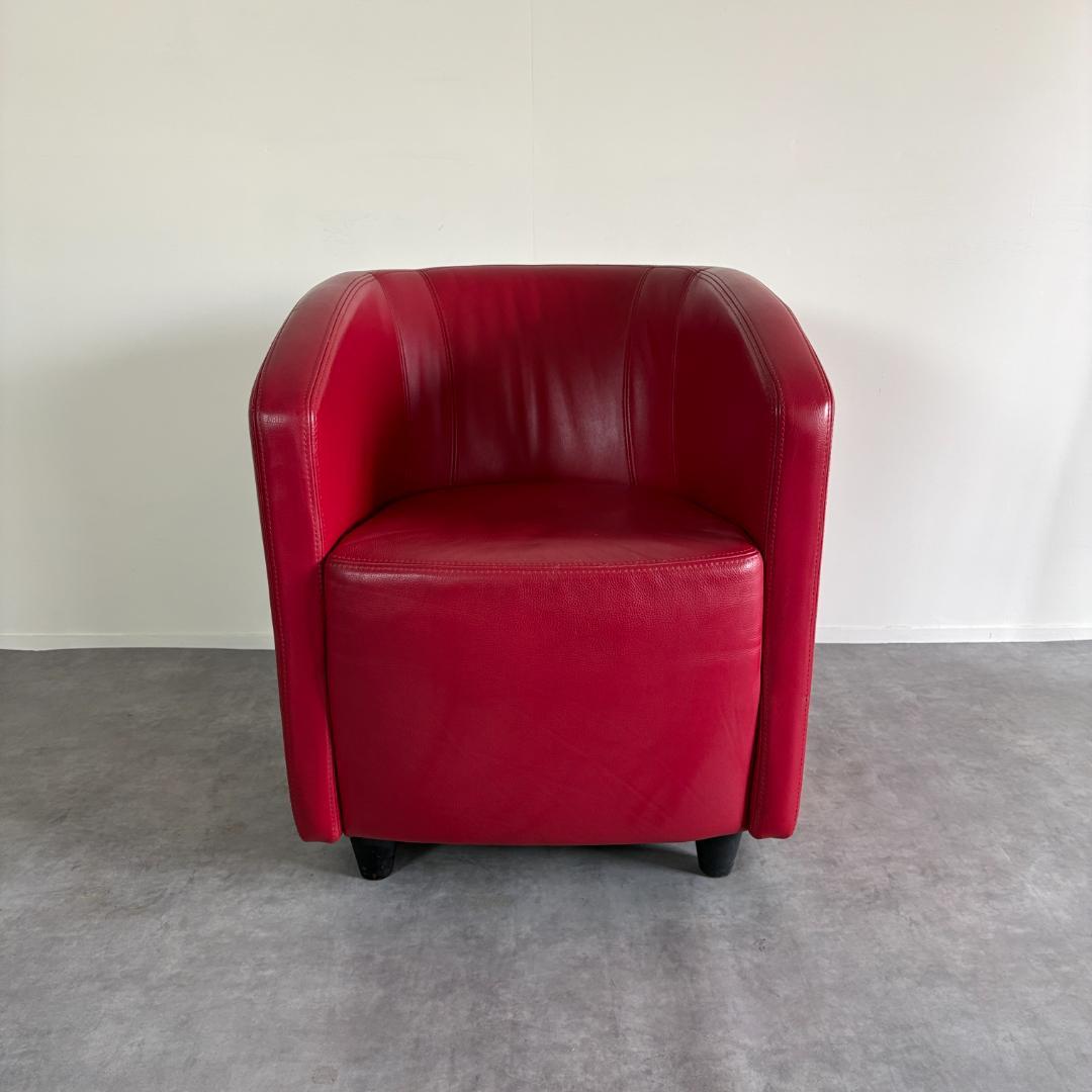 赤 レザー調 1Pチェア【B】