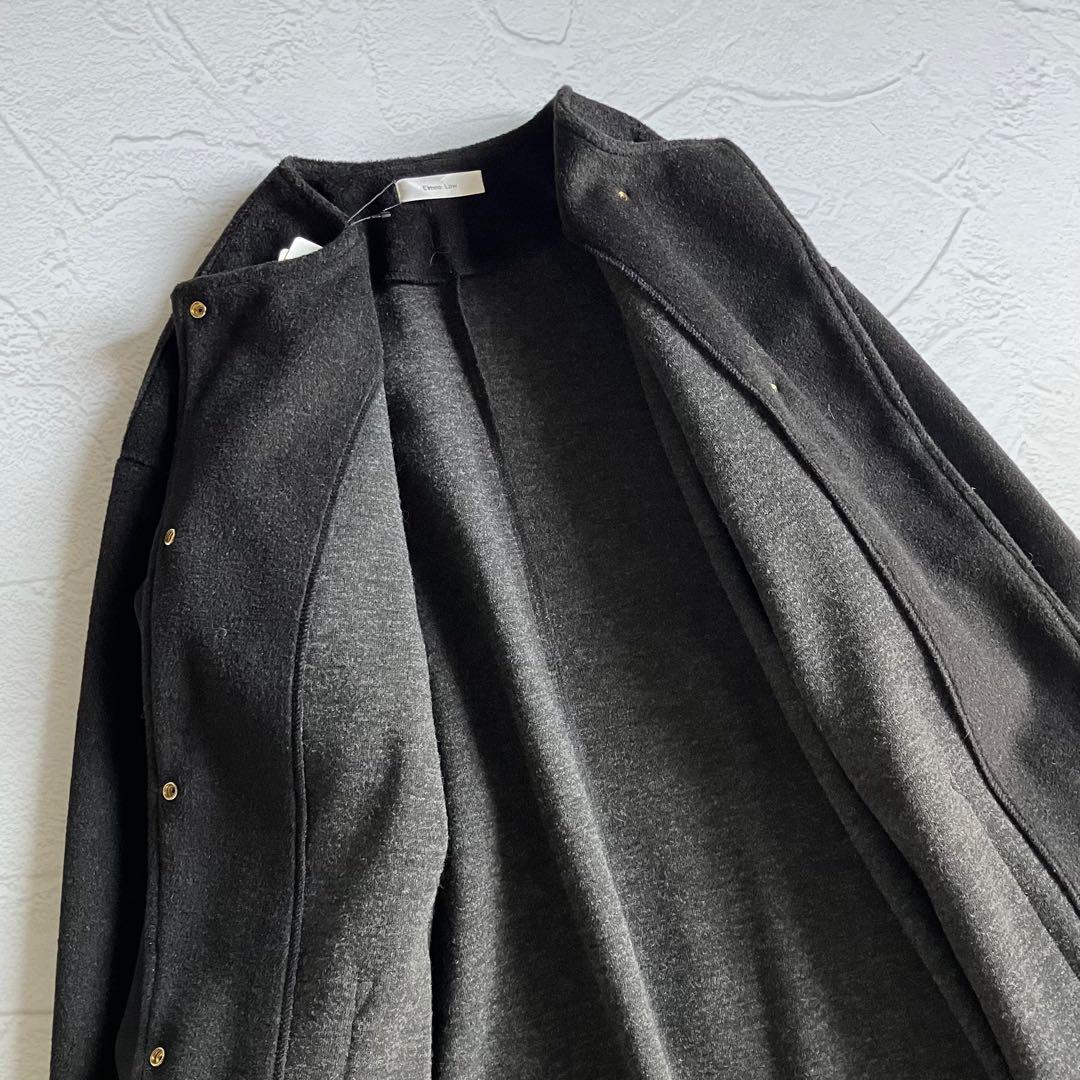 ✨新品✨Eimee Low エイミーロウ ボンディングフリルビーバーコート 黒