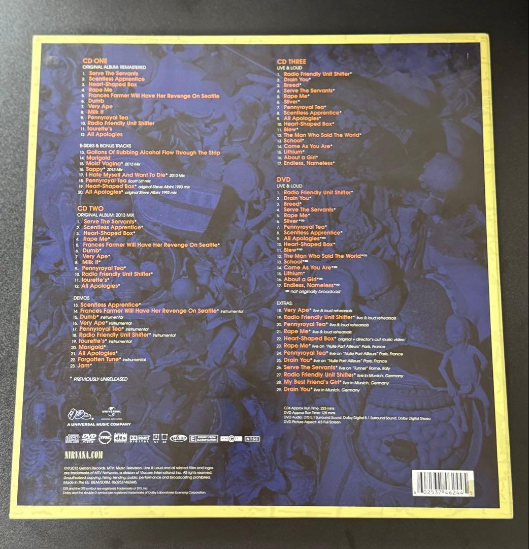 名盤NIRVANA IN UTERO 20周年記念3CD+1DVD国内盤