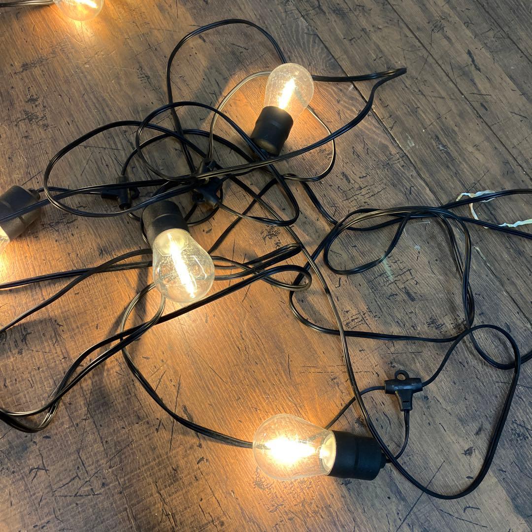 D-2 LED ストリングライト 20灯 電球色 キャンプ イベント 屋外用