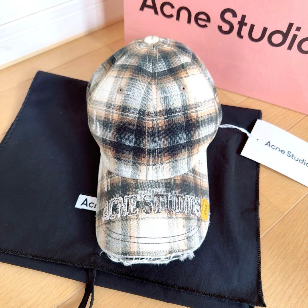 Acne Studios チェック ベースボールキャップ