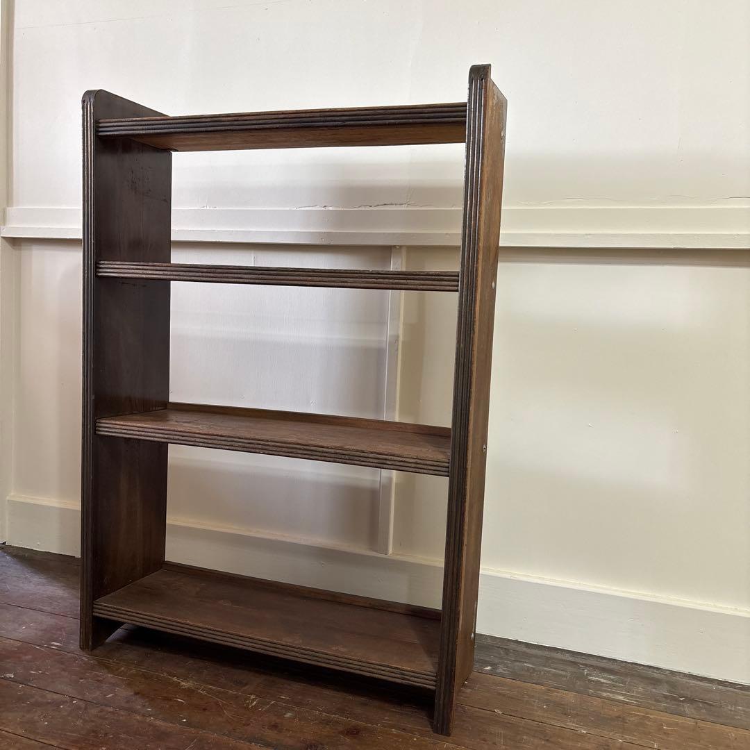 古い組み立て式の本棚　飾り棚　ディスプレイ棚　焦茶　ダークブラウン　木製