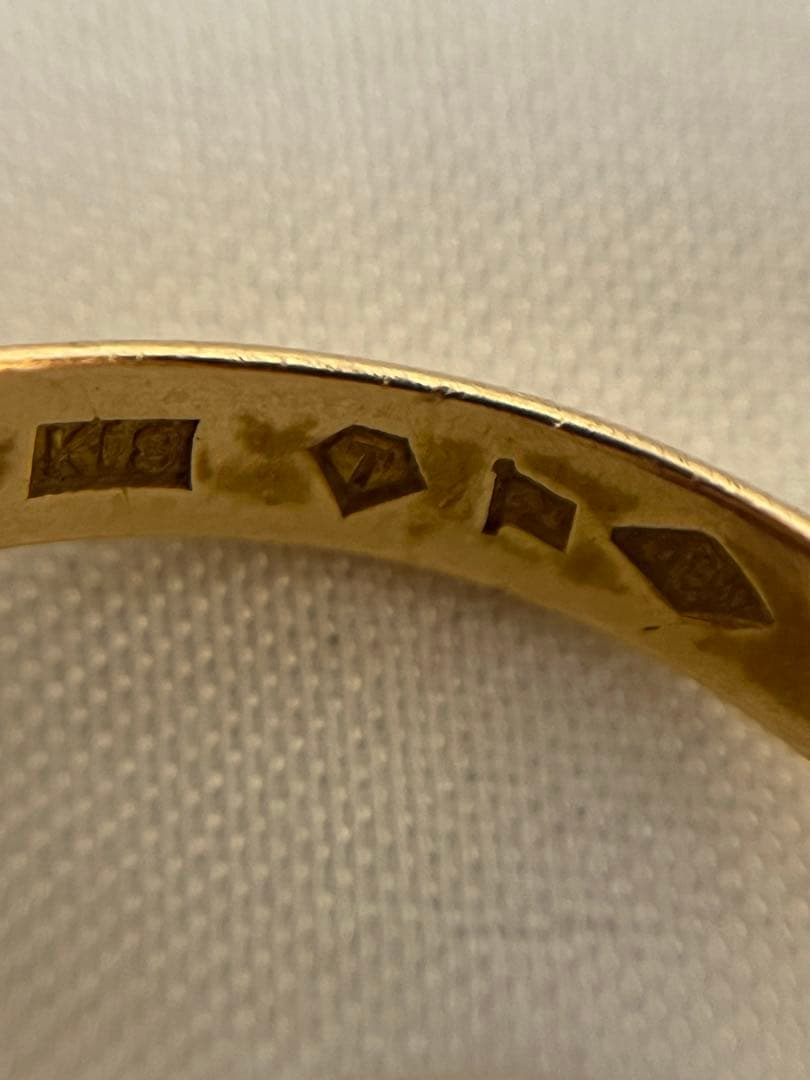 美品‼️K18リング シンプルリング❤️10号❤️18金　ゴールド　刻印有