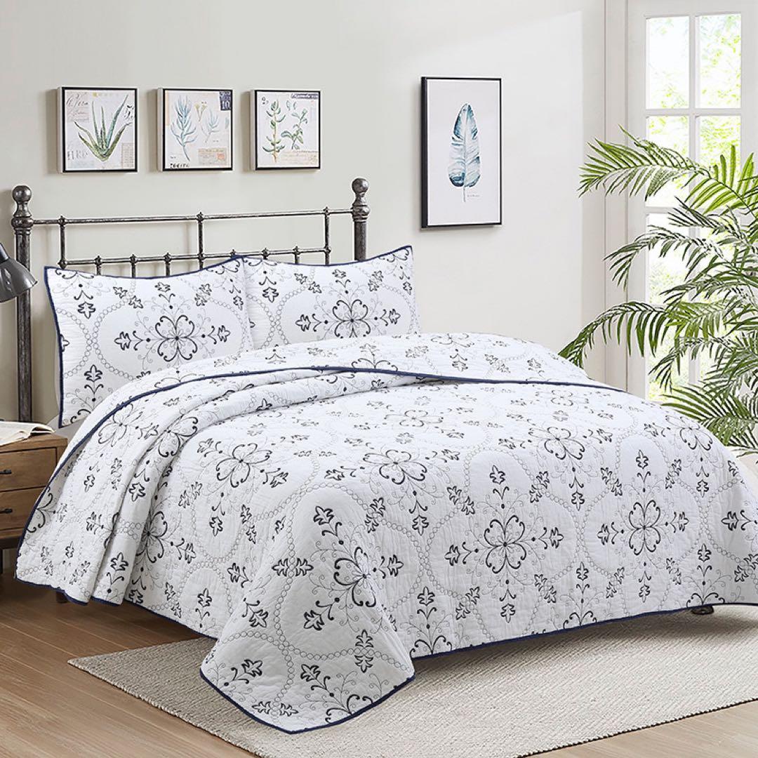 キルトベッドカバー3点セット綿マルチカバー キルティング 203