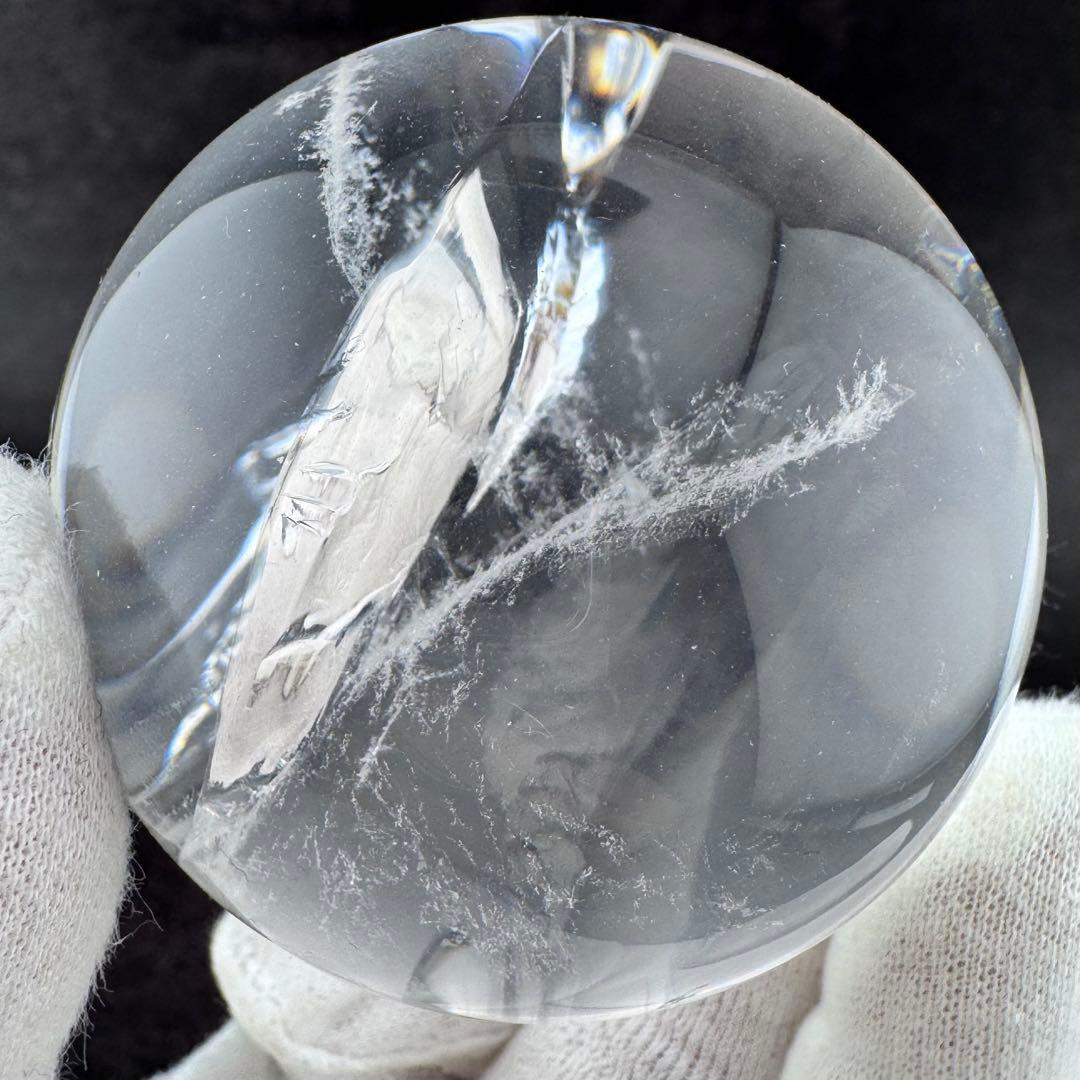 M-29虹入り水晶丸玉　水晶スフィア　天然石　クリスタル　アイリスクォーツ