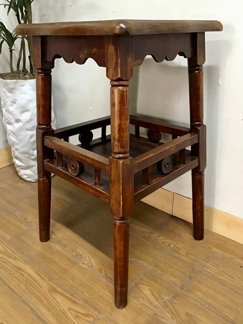 管201☆英国☆アンティーク☆無垢材☆コンソールテーブル☆花台☆サイドテーブル