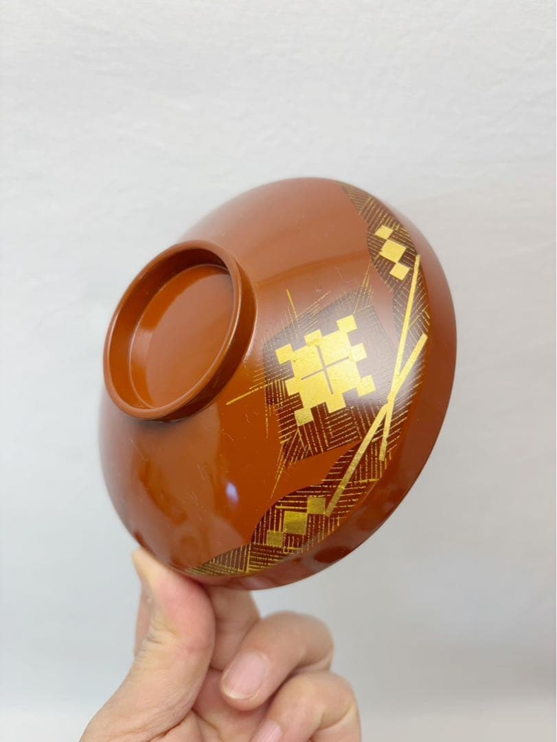 ほぼ未使用 懐石道具 木製朱塗 吸物椀 十客揃 蒔絵付 汁椀 木箱