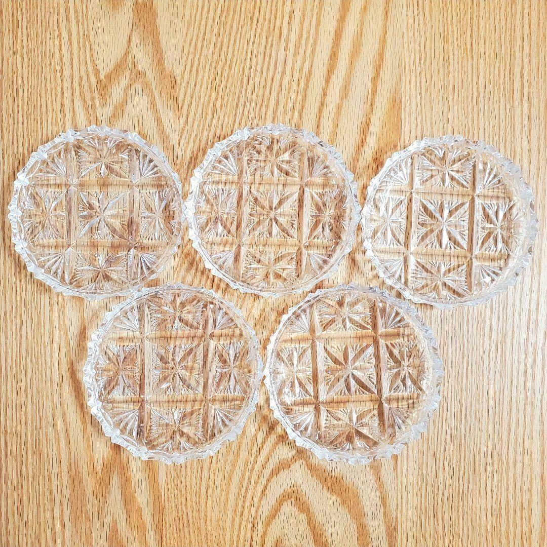 ★ノリタケクリスタル 雪華 ガラス皿 5枚セット★