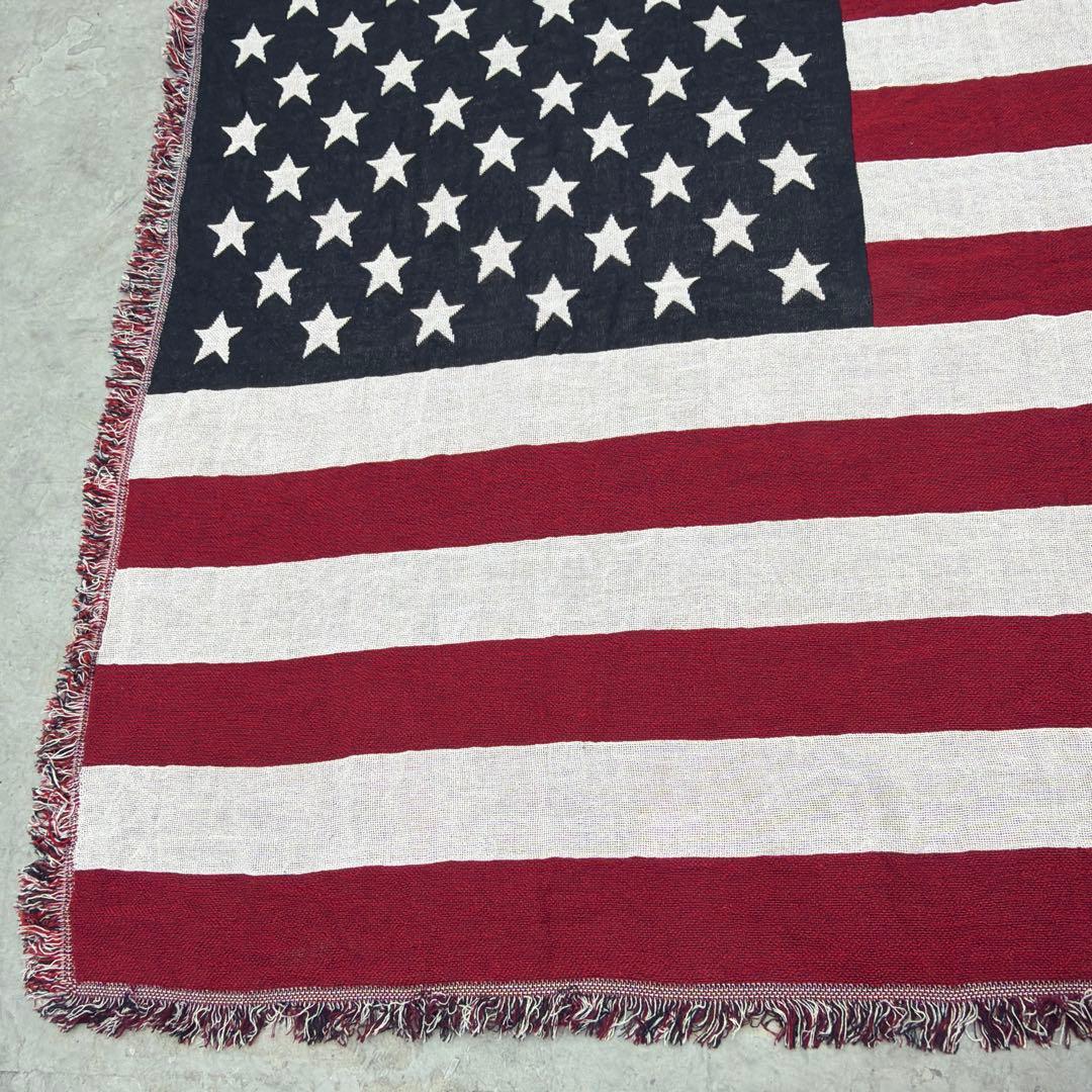米軍　国旗　星条旗　マルチカバー　ソファカバー　ヴィンテージラグ　125x175