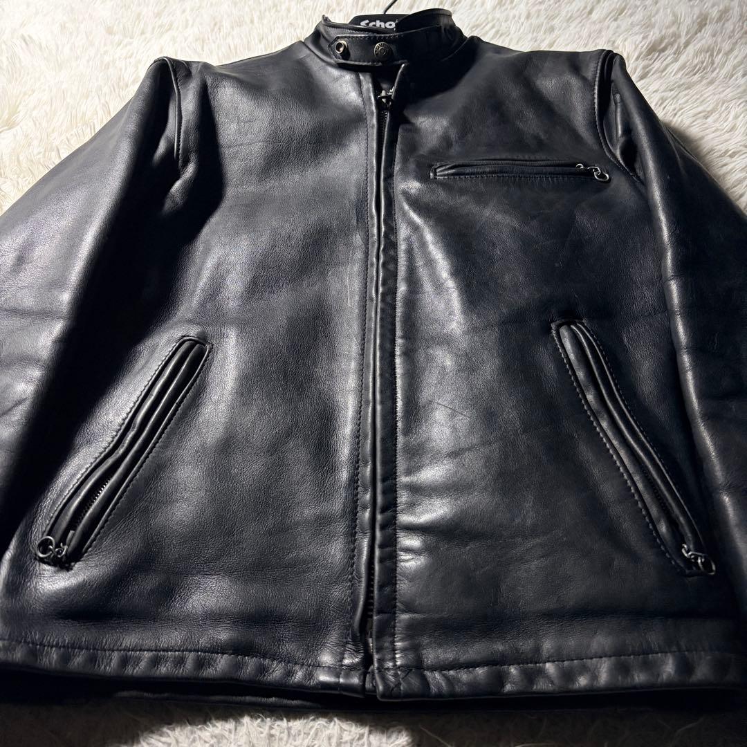 【米国製】schott ライダースジャケット　641 本革　ブラック　36