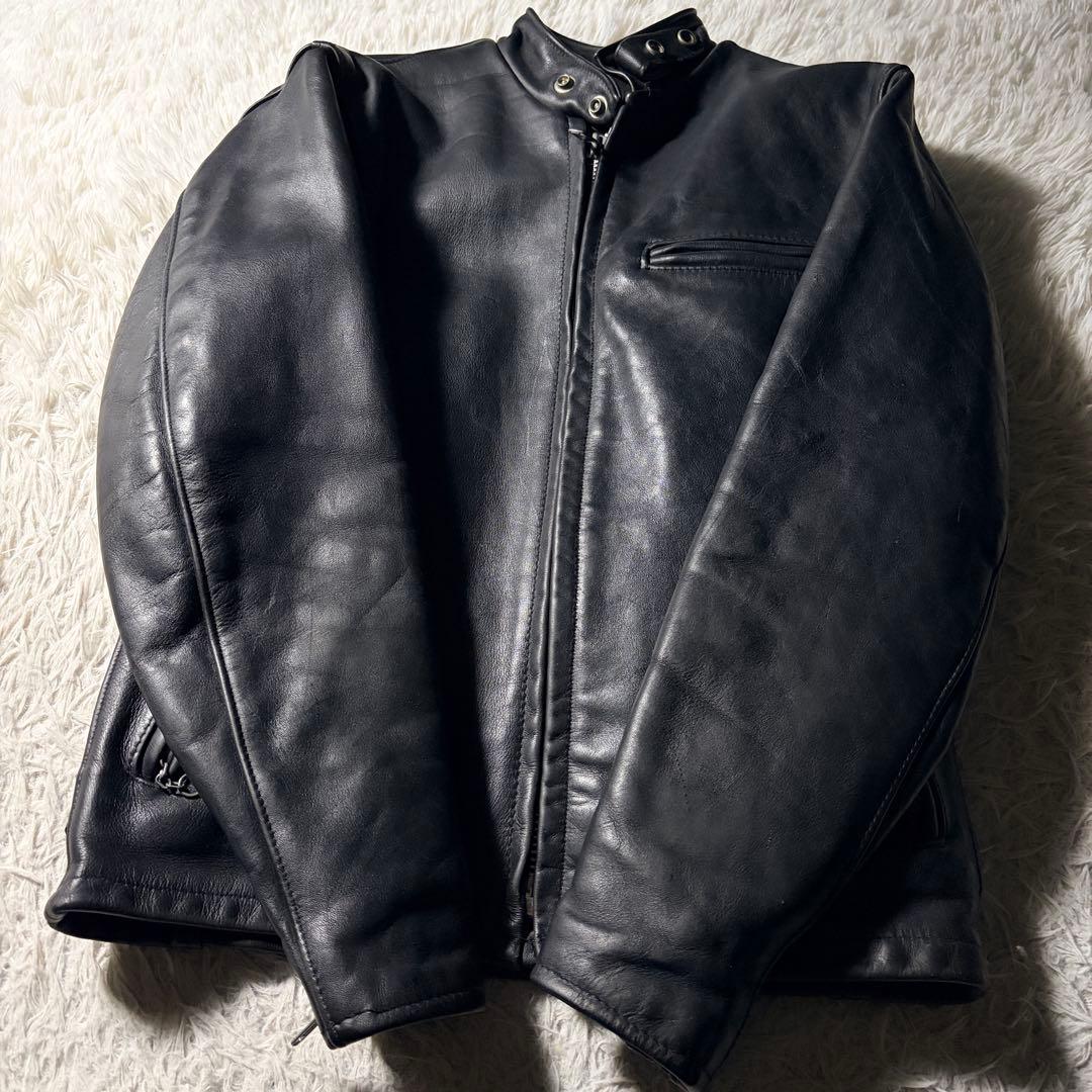 【米国製】schott ライダースジャケット　641 本革　ブラック　36