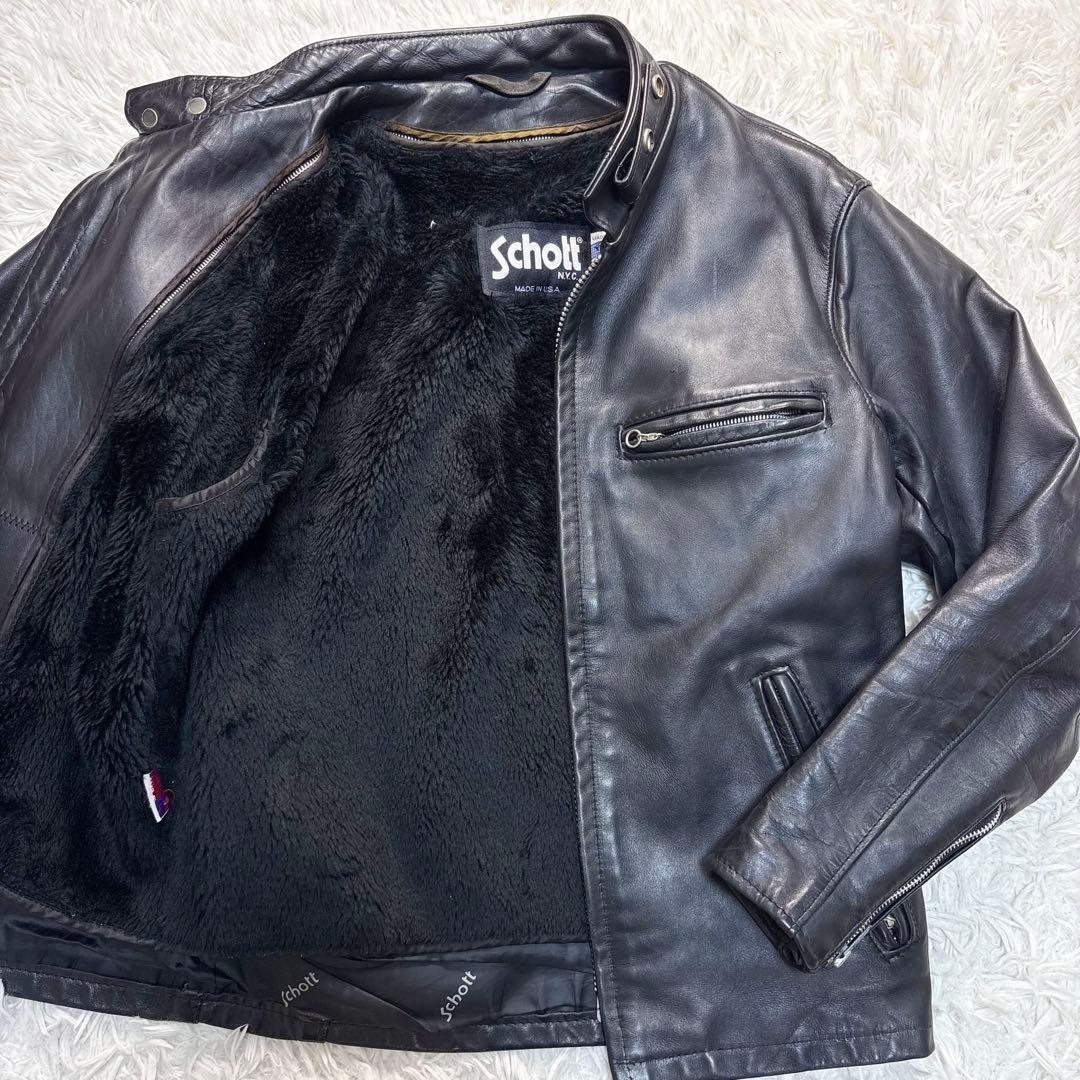 ショット 641 シングルライダースジャケット ボアライナー付　2way