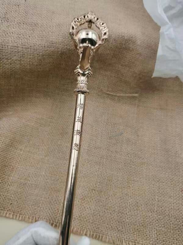 【修縁堂】密教法具 准提金剛勾 精密金属彫り 真鍮製 vajra 26cm