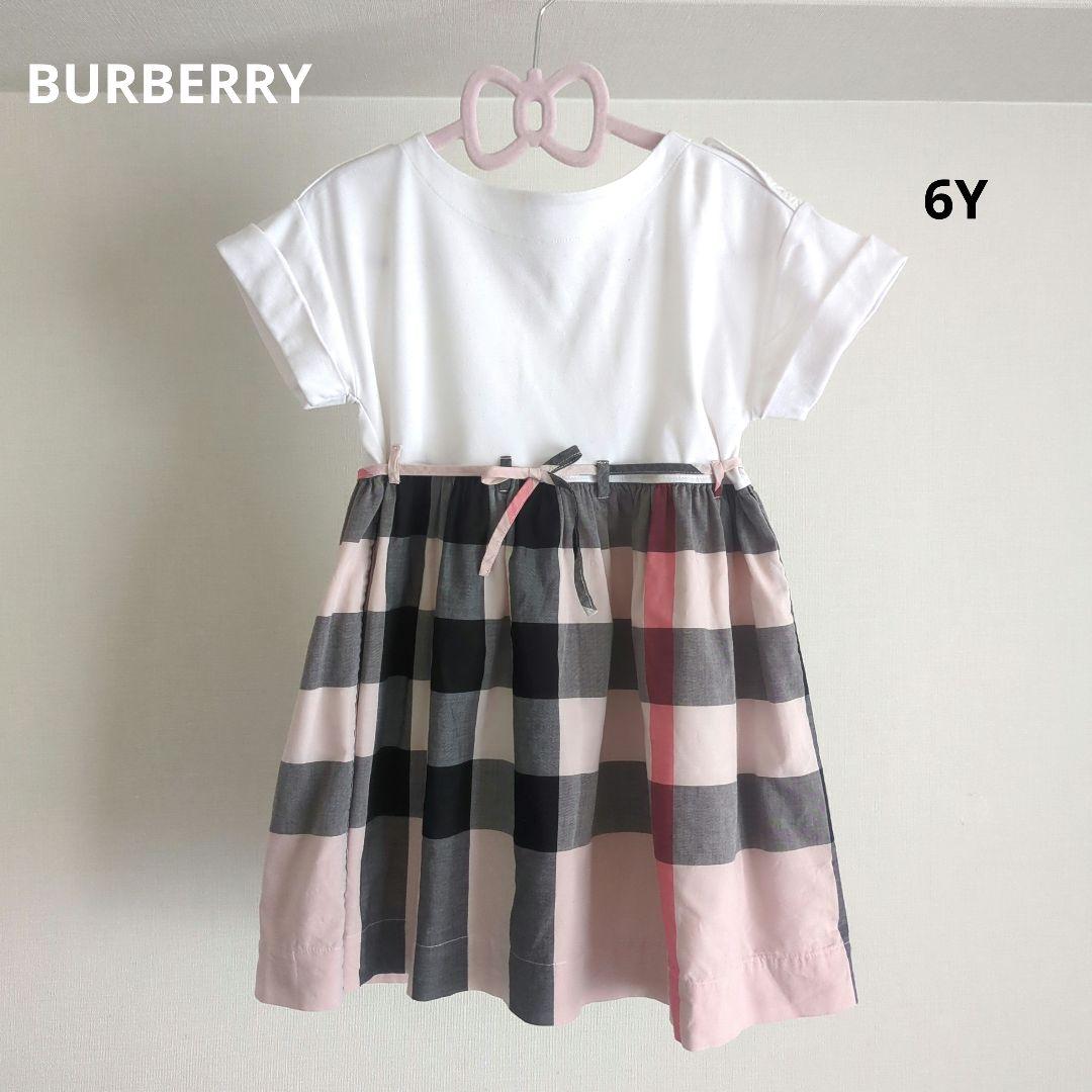 BURBERRY 半袖ワンピース バーバリーチェックワンピース 6Y 116cm