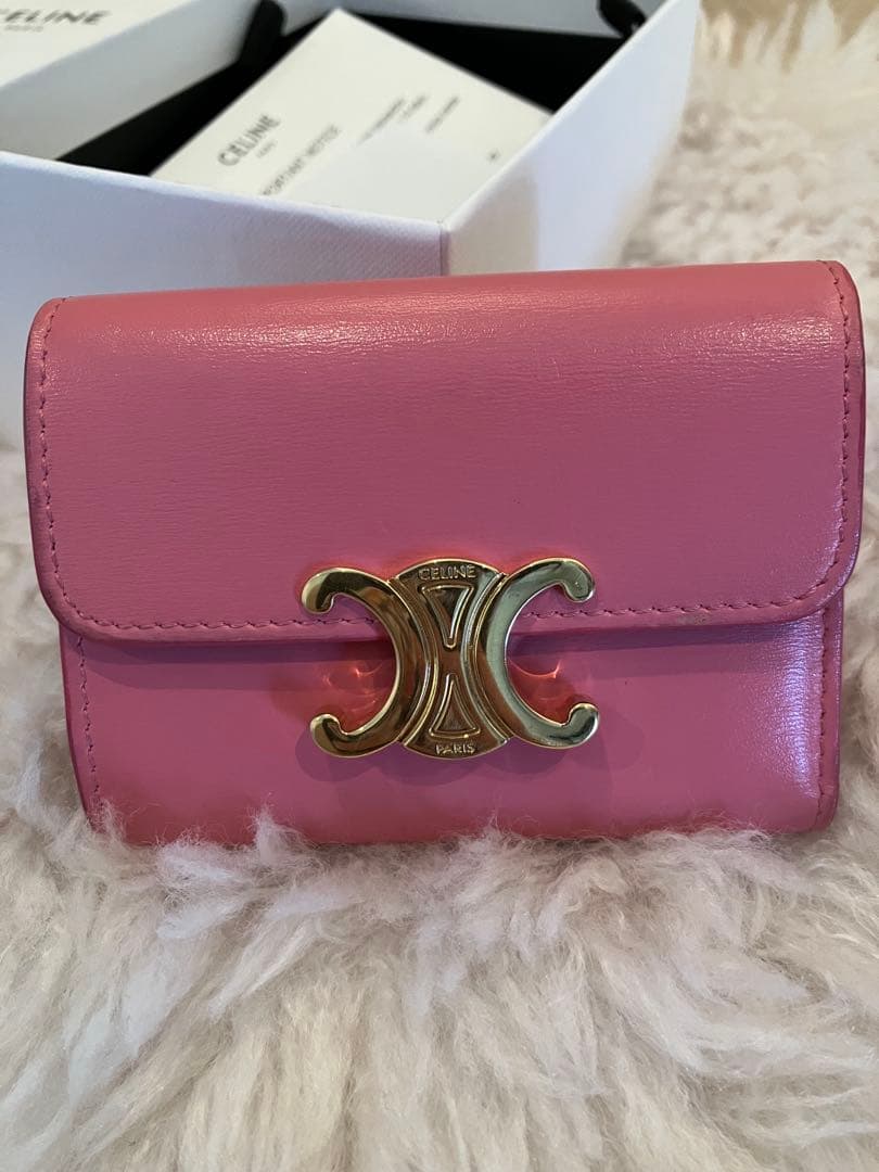 CELINE ピンク 三つ折り財布